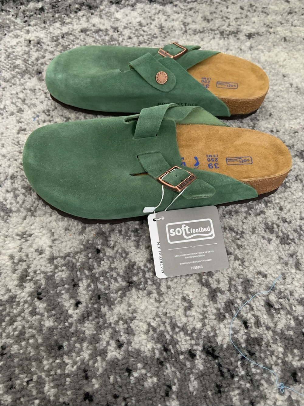 Birkenstock Boston Clog 39 / 40 Thyme Green Woman’s Size 8 & 9 Soft Footbed - Picture 2 of 3